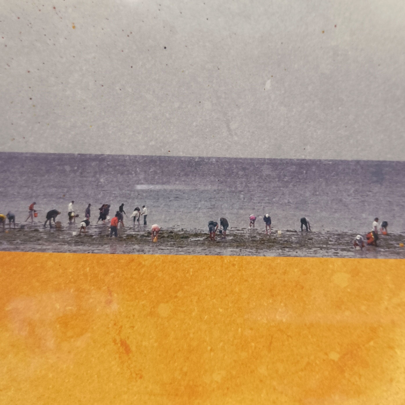 Petit cadre photo et aquarelle - Pêche à pied