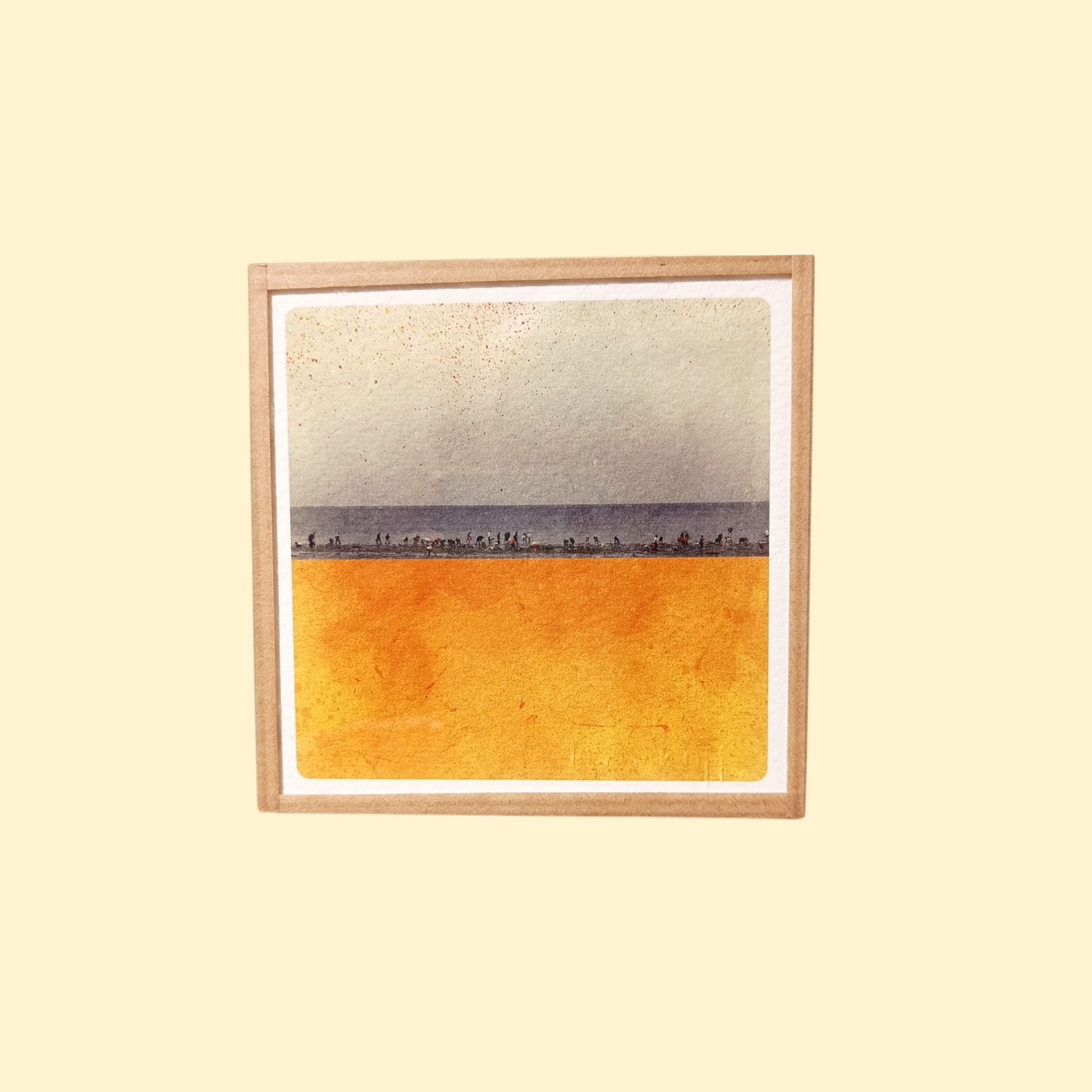Petit cadre photo et aquarelle - Pêche à pied