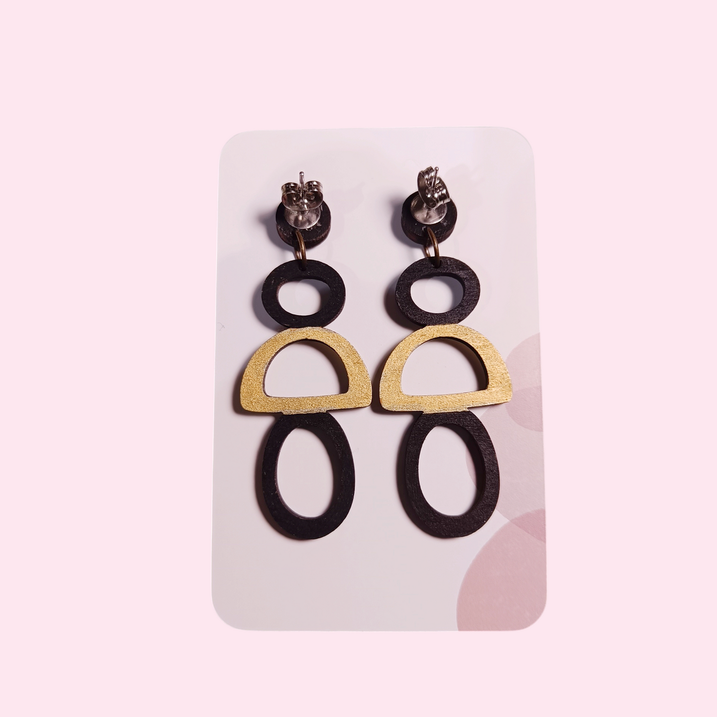 Boucles d'oreilles en bois - Retro