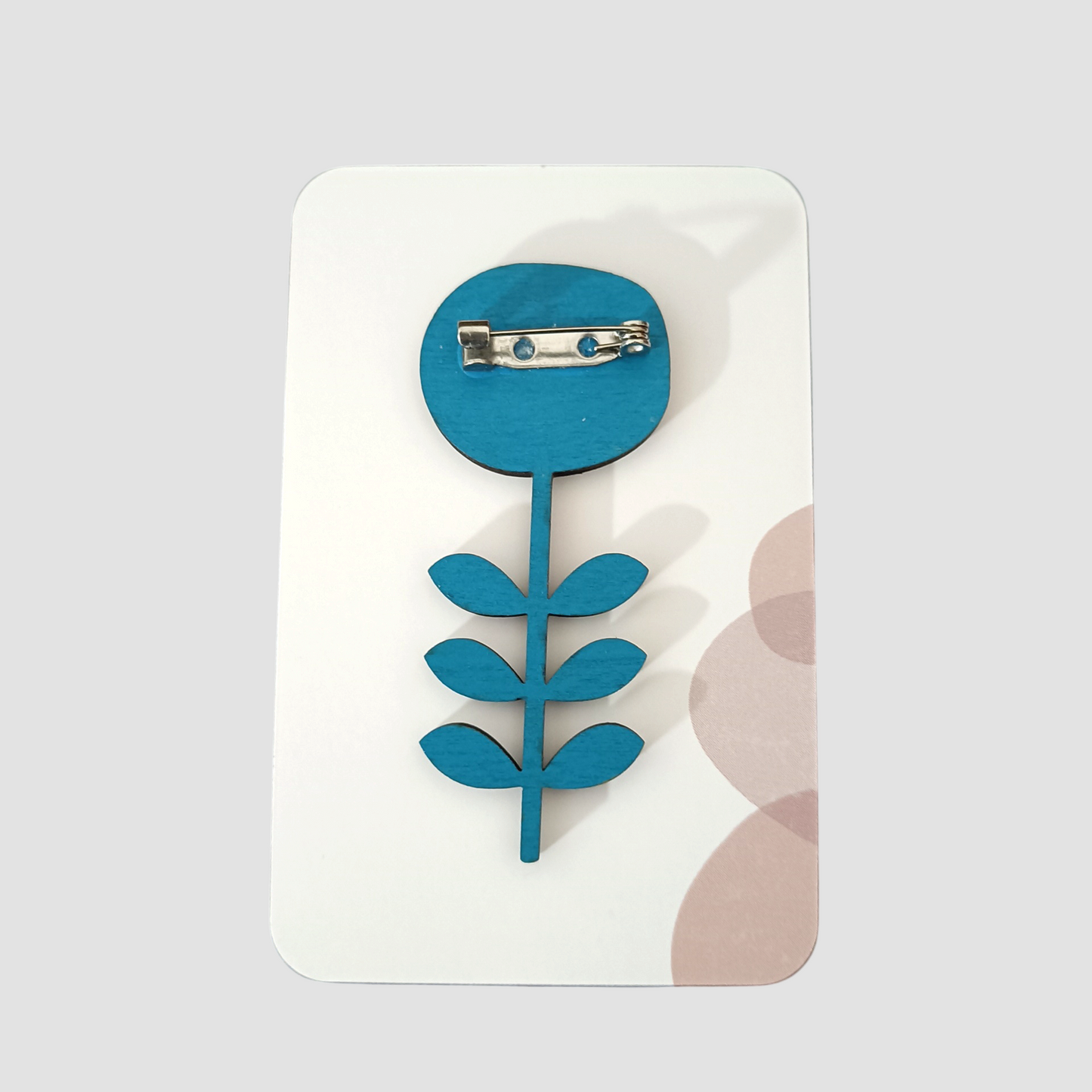 Broches en bois - Fleur scandinave vert émeraude